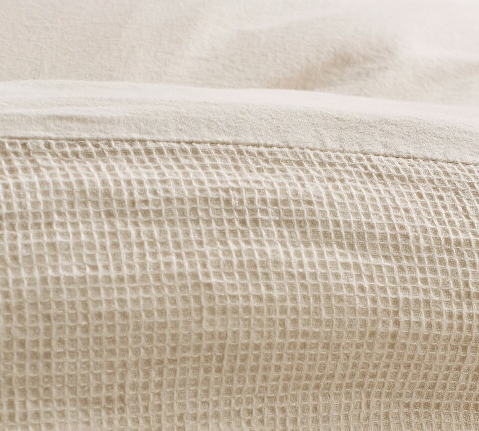 Belgian Flax Linen Waffle Duvet Cover & Shams Pottery Barn Australia